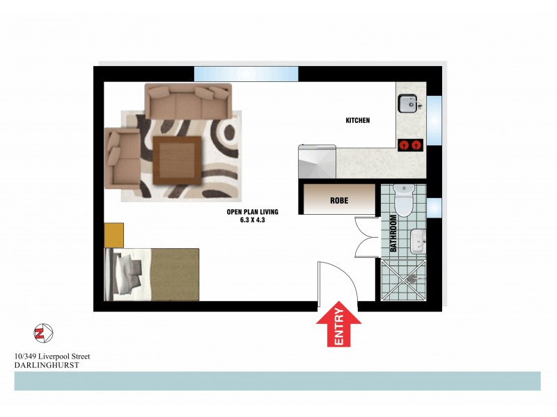 10/349 Liverpool Street, Darlinghurst NSW 2010 Floorplan