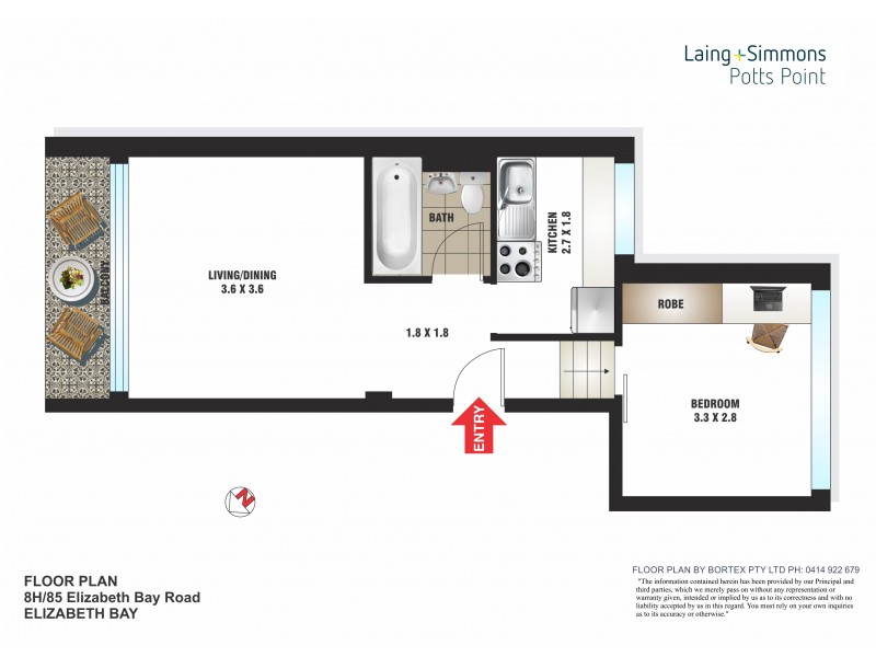 8H/85 Elizabeth Bay Road, Elizabeth Bay NSW 2011 Floorplan