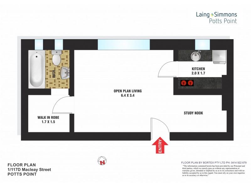 1/117D Macleay Street, Potts Point NSW 2011 Floorplan