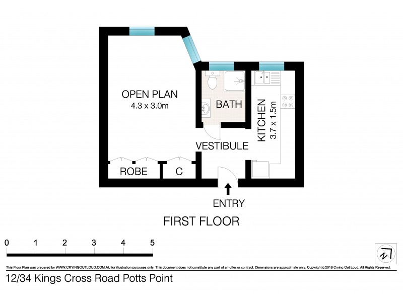 12/34 Kings Cross Road, Potts Point NSW 2011 Floorplan