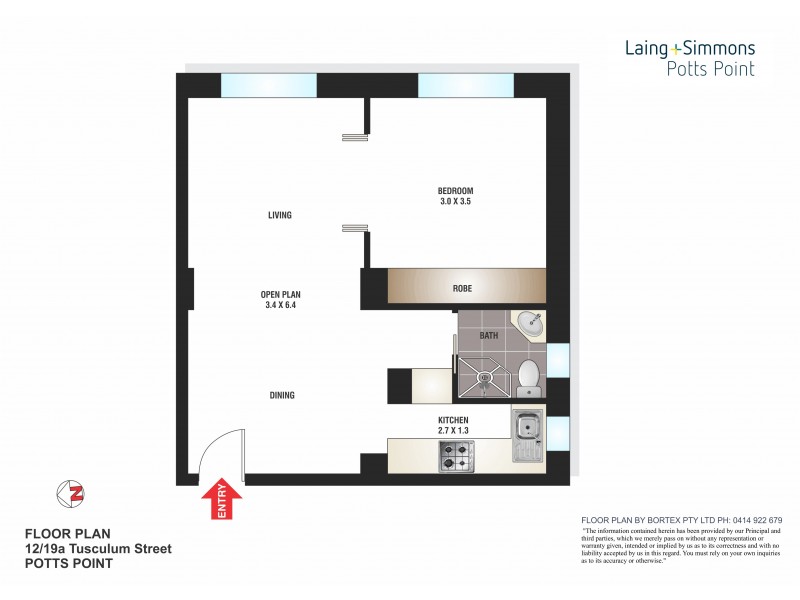 12/19-19A Tusculum Street, Potts Point NSW 2011 Floorplan