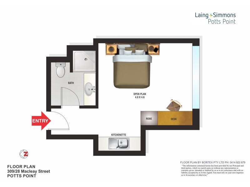 309/28 Macleay Street, Potts Point NSW 2011 Floorplan