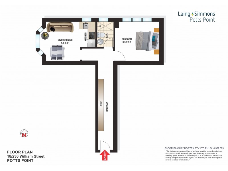 18/230 William Street, Potts Point NSW 2011 Floorplan