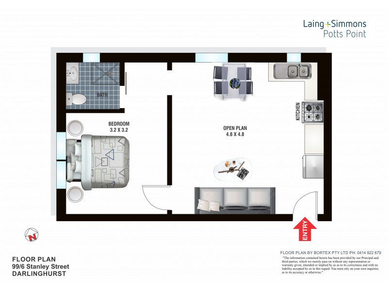 99/6 Stanley Street, Darlinghurst NSW 2010 Floorplan