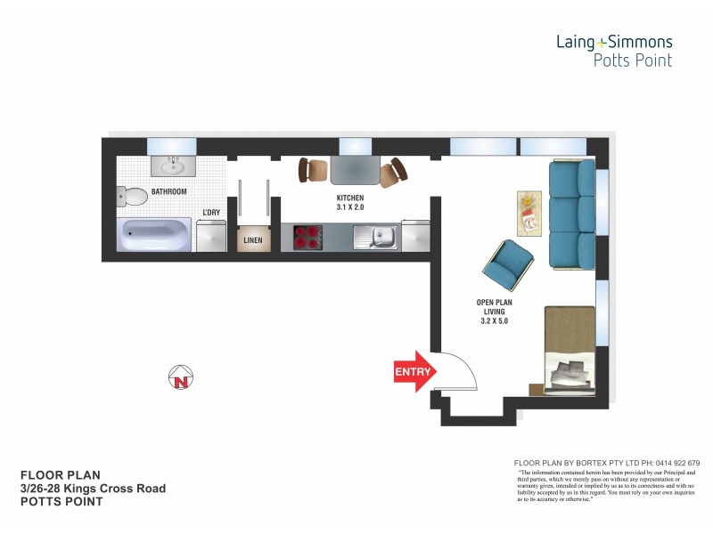 3/26-28 Kings Cross Road, Potts Point NSW 2011 Floorplan