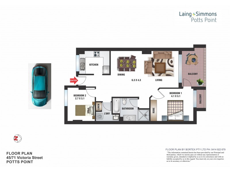 45/71 Victoria Street, Potts Point NSW 2011 Floorplan