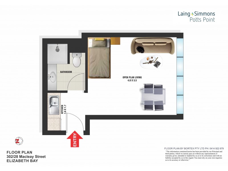 302/28 Macleay Street, Elizabeth Bay NSW 2011 Floorplan