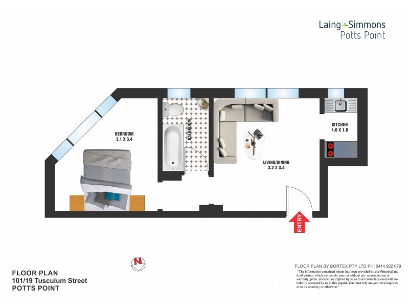 101/19 Tusculum Street, Potts Point NSW 2011 Floorplan