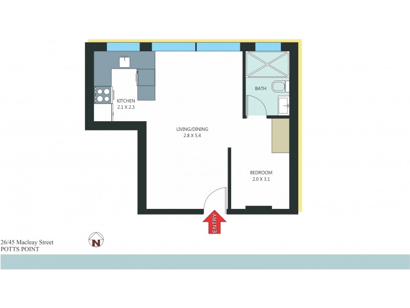 26/45 Macleay Street, Potts Point NSW 2011 Floorplan