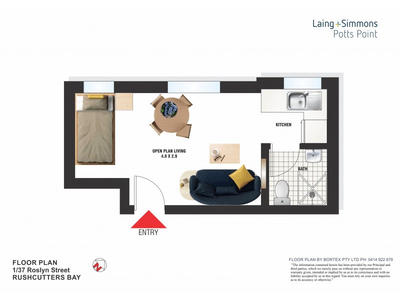 1/37 Roslyn Street, Rushcutters Bay NSW 2011 Floorplan