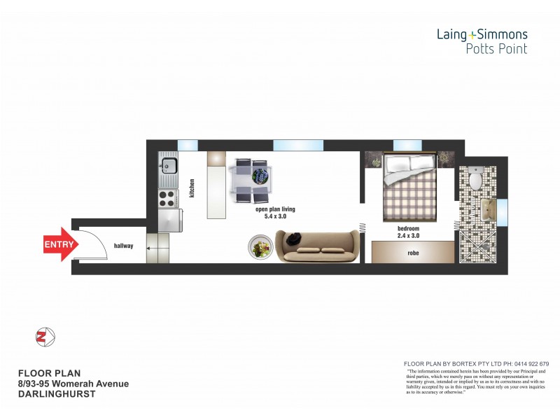 8/93-95 Womerah Avenue, Darlinghurst NSW 2010 Floorplan