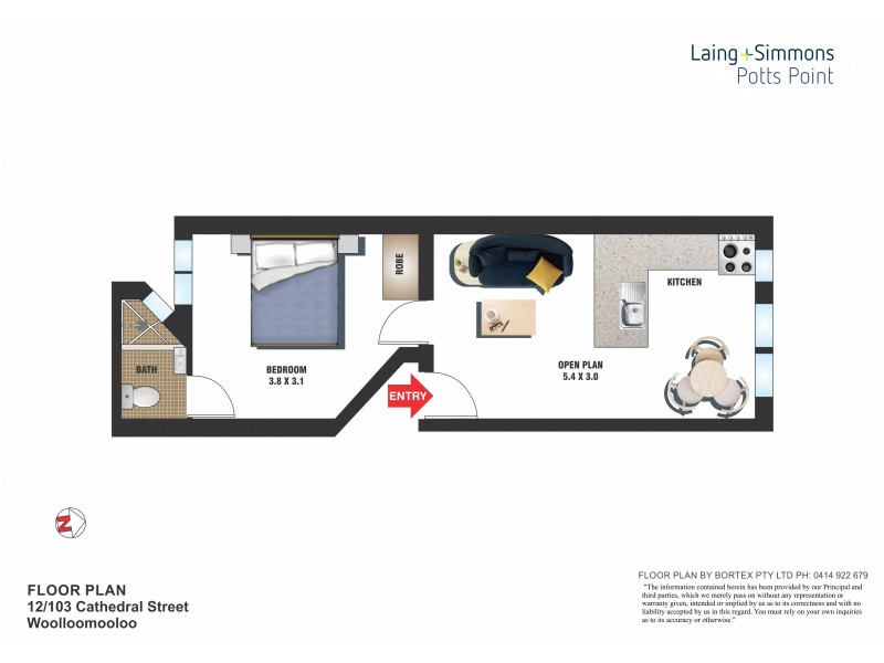12/103 Cathedral Street, Woolloomooloo NSW 2011 Floorplan