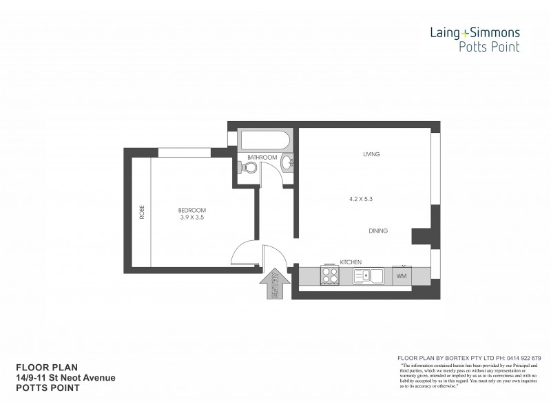 14/9-11 St Neot Avenue, Potts Point NSW 2011 Floorplan