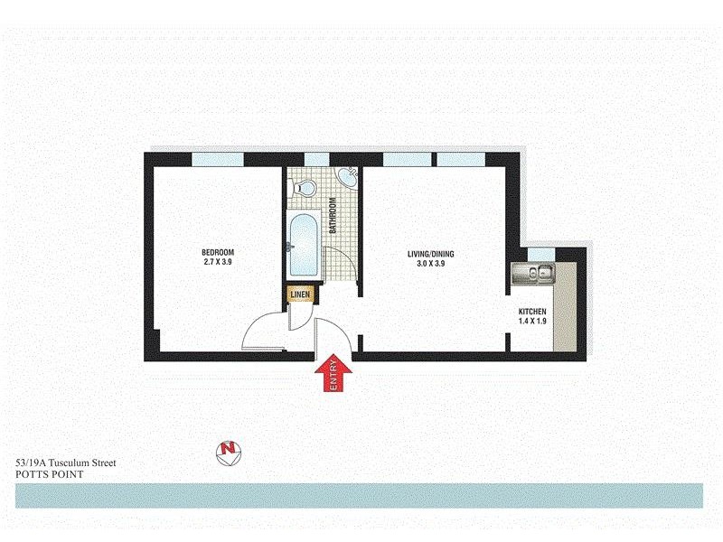 53/19A Tusculum Street, Potts Point NSW 2011 Floorplan