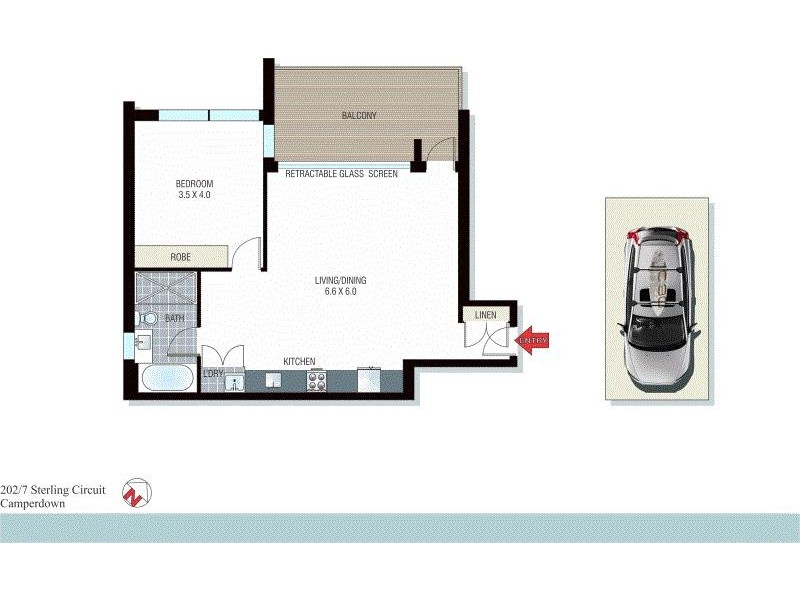 202/7 Sterling Circuit, Camperdown NSW 2050 Floorplan