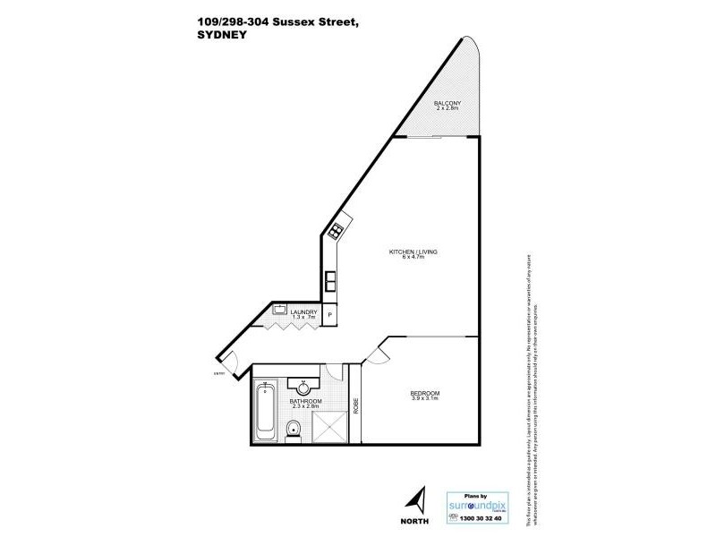 109/298 Sussex Street, Sydney NSW 2000 Floorplan