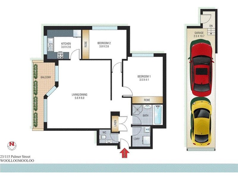 23/113-125 Palmer Street, Woolloomooloo NSW 2011 Floorplan