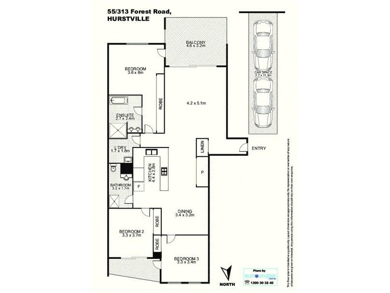 55/313 Forest Road, Hurstville NSW 2220 Floorplan