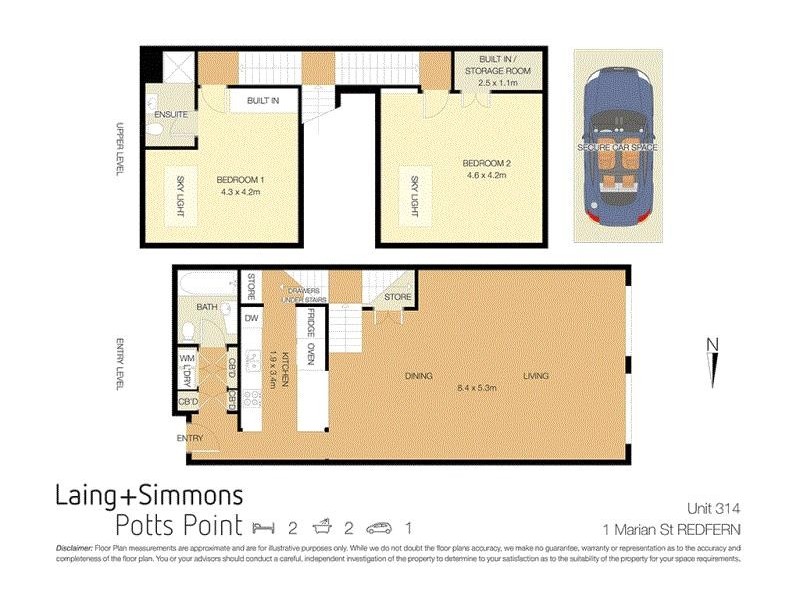 314/1 Marian Street, Redfern NSW 2016 Floorplan