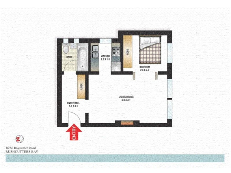16/66 Bayswater Road, Rushcutters Bay NSW 2011 Floorplan