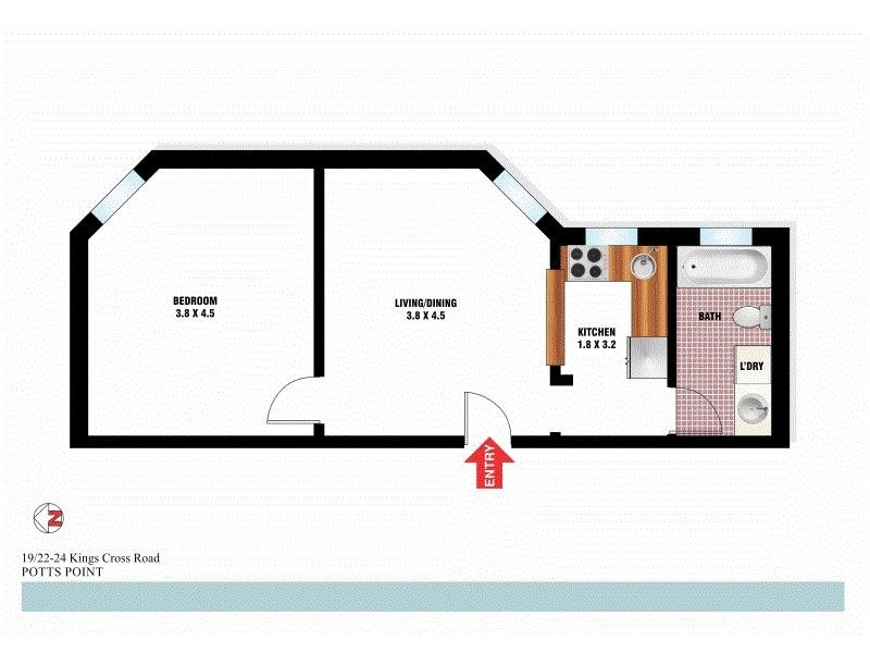 19/22-24 Kings Cross Road, Potts Point NSW 2011 Floorplan