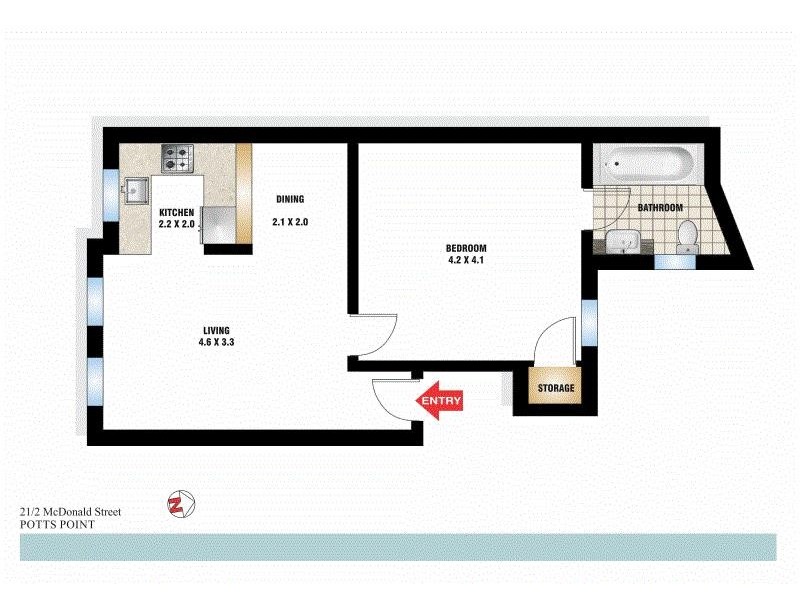 21/2 McDonald Street, Potts Point NSW 2011 Floorplan