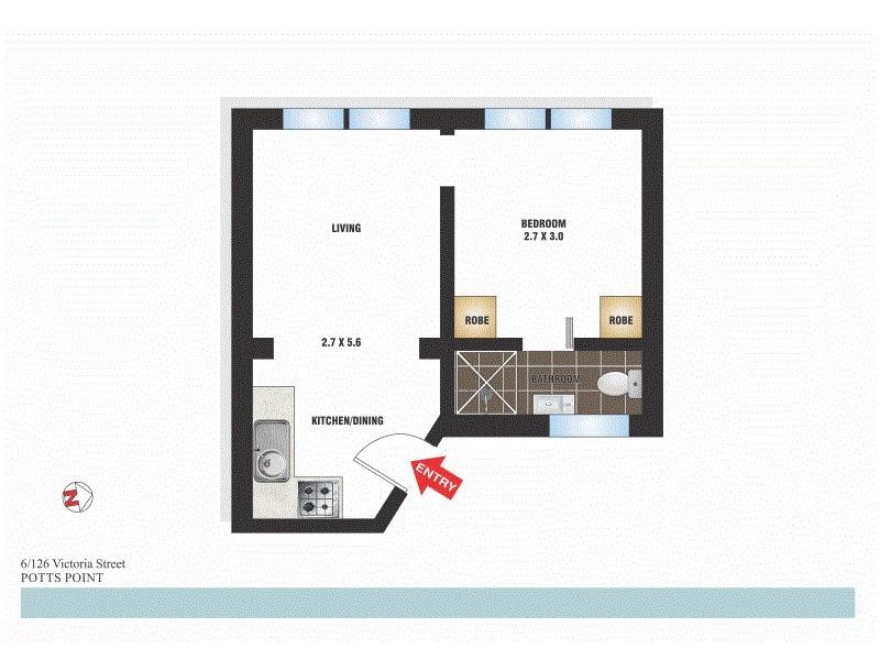 6/126 Victoria Street, Potts Point NSW 2011 Floorplan
