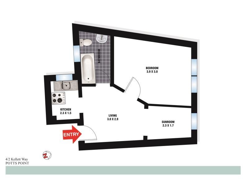 4/2 Kellett Way, Potts Point NSW 2011 Floorplan