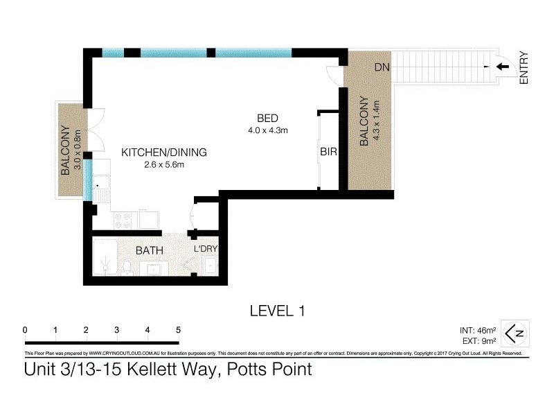 3/13-15 Kellett Way, Potts Point NSW 2011 Floorplan