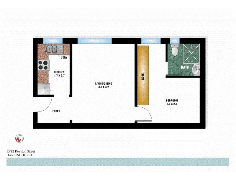 15/12 Royston Street, Darlinghurst NSW 2010 Floorplan