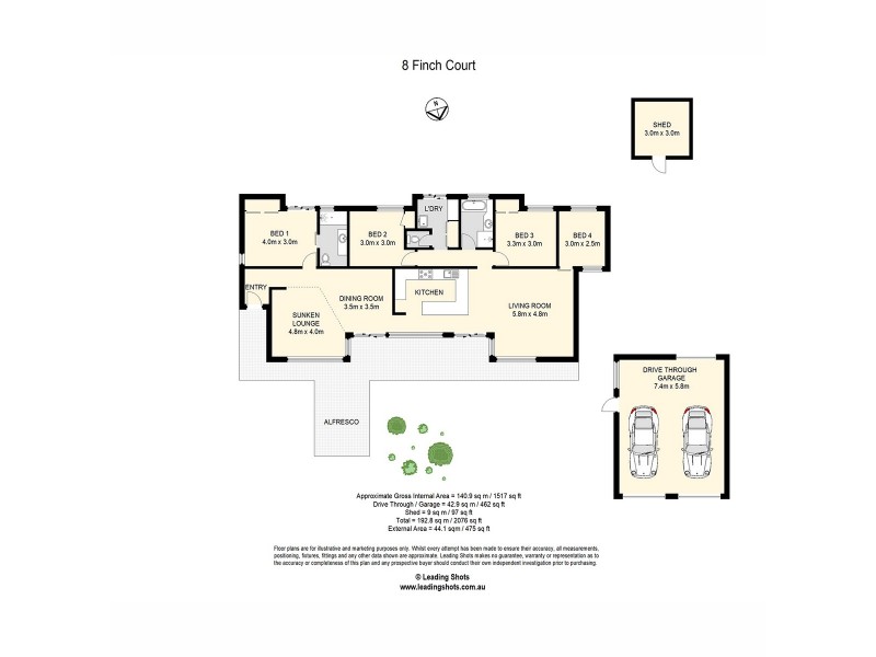 8 Finch Court, Albany Creek QLD 4035 Floorplan