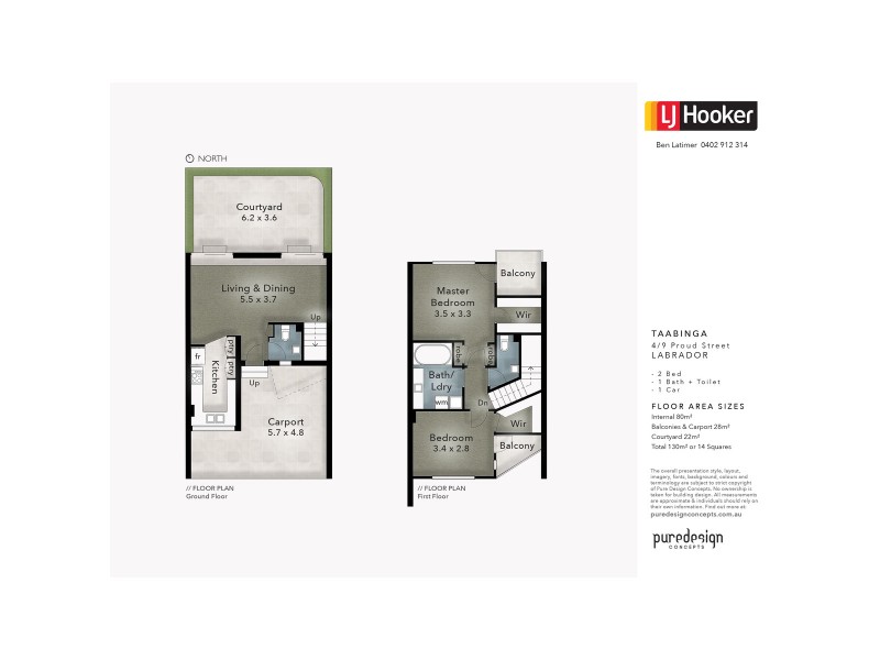 4/9 Proud Street, Labrador QLD 4215 Floorplan