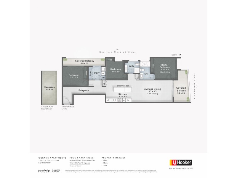 701/26 Gray Street, Southport QLD 4215 Floorplan