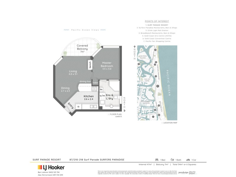 87/210-218 Surf Parade, Surfers Paradise QLD 4217 Floorplan