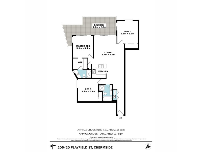 206/20 Playfield Street, Chermside QLD 4032 Floorplan