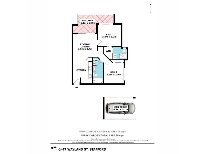6/47 Wayland Street, Stafford QLD 4053 Floorplan