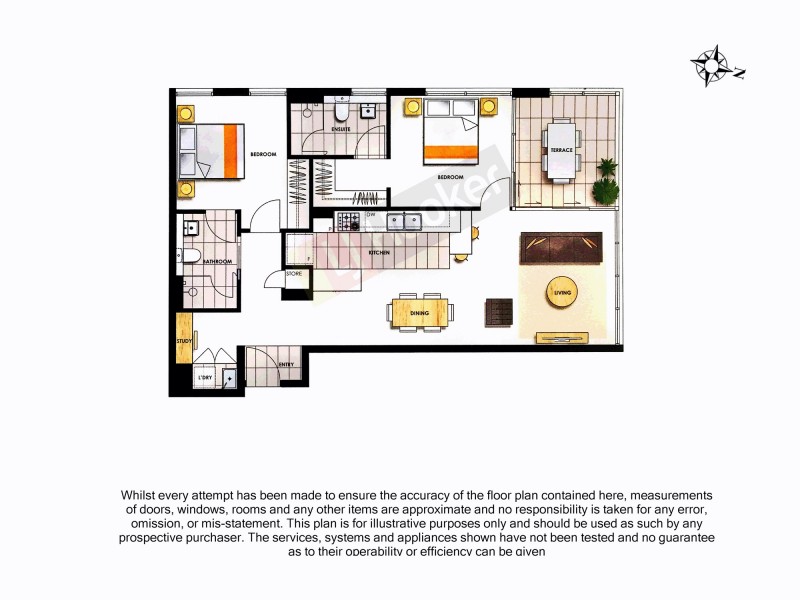 1807/77-79 Grey Street, South Brisbane QLD 4101 Floorplan