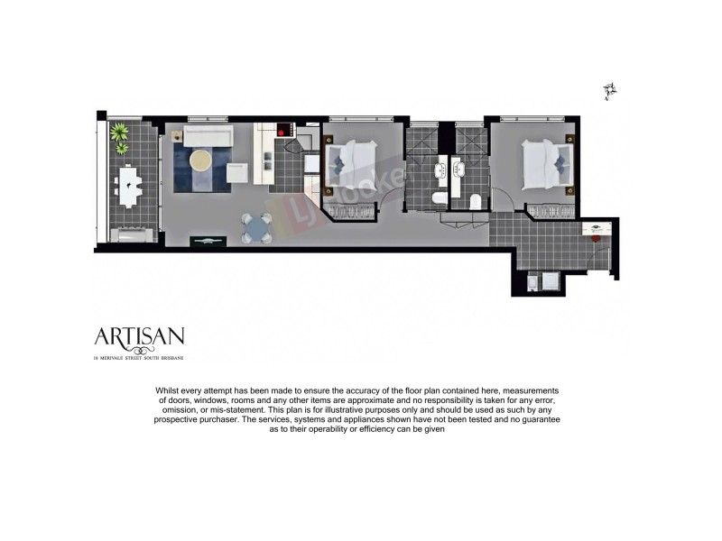 Apartment 601/18 Merivale Street, South Brisbane QLD 4101 Floorplan