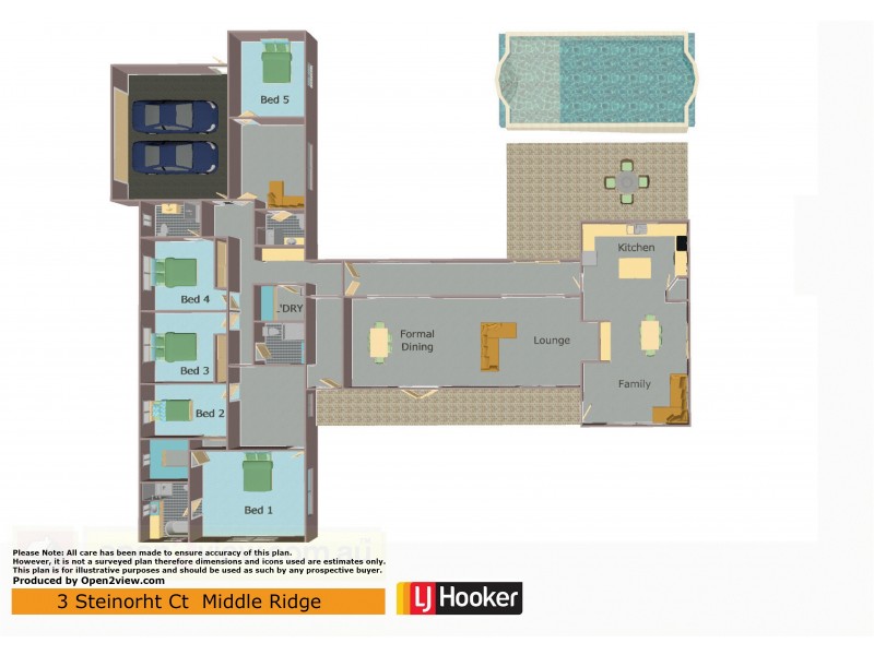3 Steinohrt Court, Middle Ridge QLD 4350 Floorplan