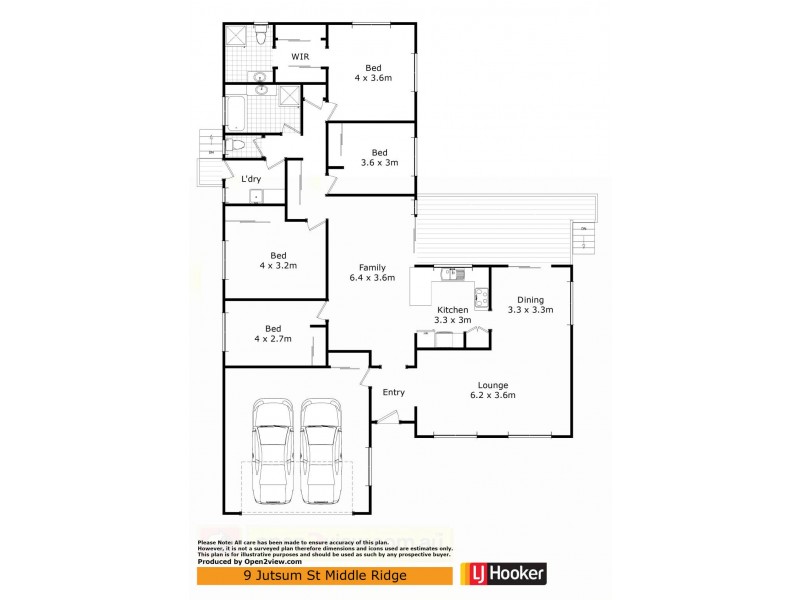 9 Jutsum Street, Middle Ridge QLD 4350 Floorplan