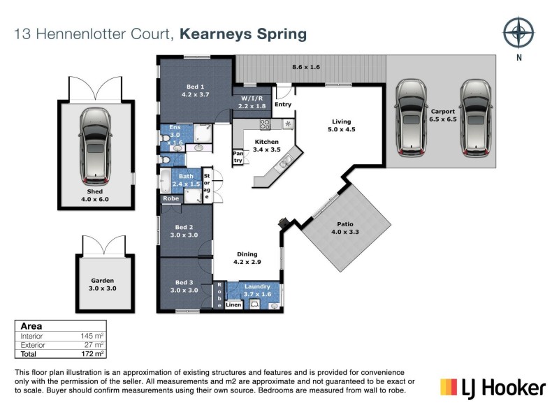 13 Hennenlotter Court, Kearneys Spring QLD 4350 Floorplan