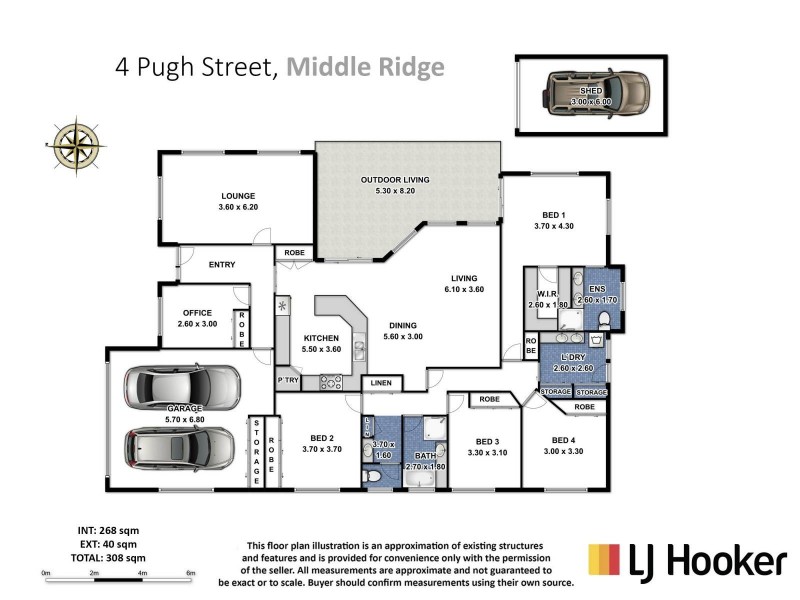 4 Pugh Street, Middle Ridge QLD 4350 Floorplan