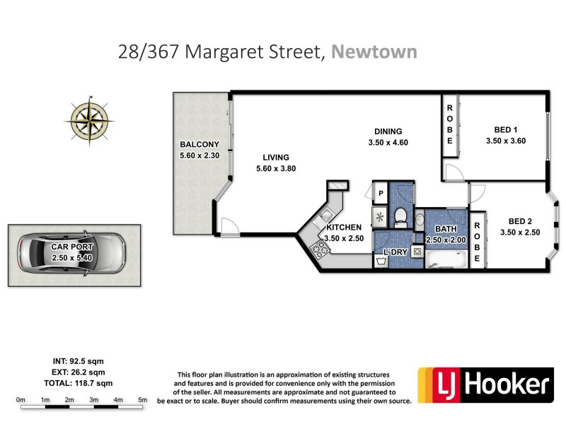 28/367 Margaret Street, Newtown QLD 4350 Floorplan