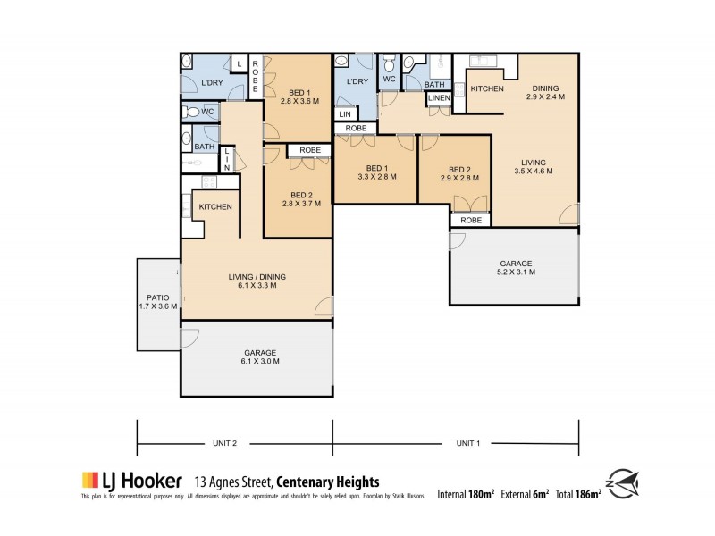 1 & 2/13 Agnes Street, Centenary Heights QLD 4350 Floorplan