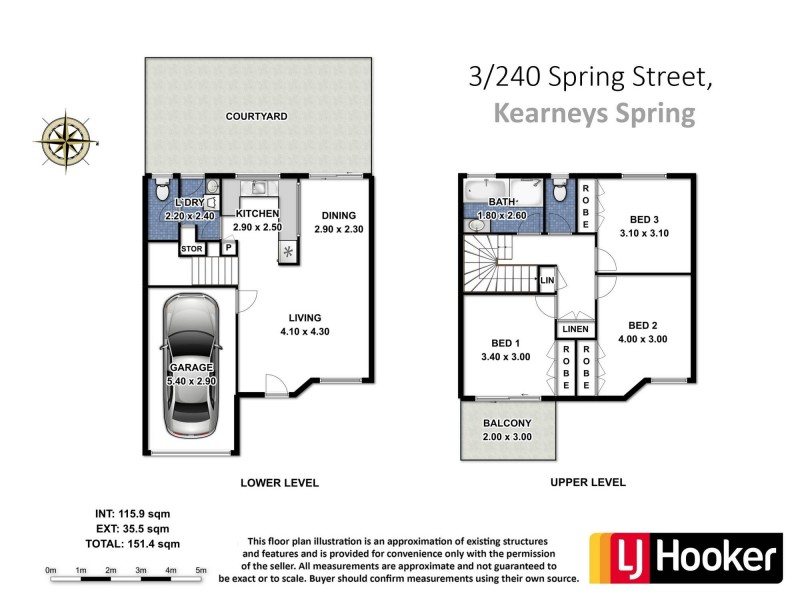 3/240 Spring Street, Kearneys Spring QLD 4350 Floorplan