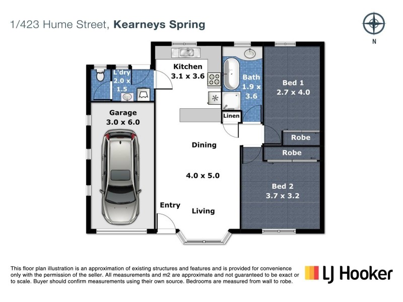 1/423 Hume Street, Kearneys Spring QLD 4350 Floorplan