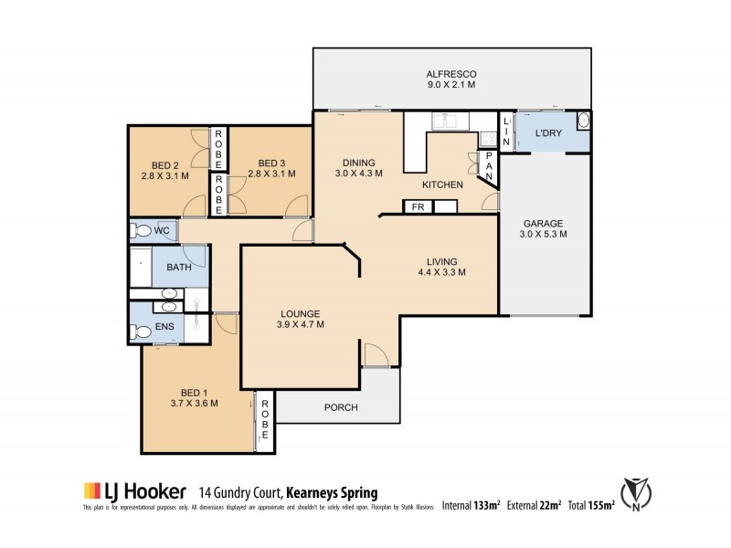 14 Gundry Court, Kearneys Spring QLD 4350 Floorplan