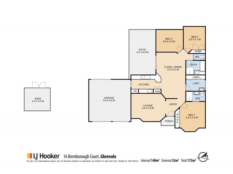 16 Bernborough Court, Glenvale QLD 4350 Floorplan