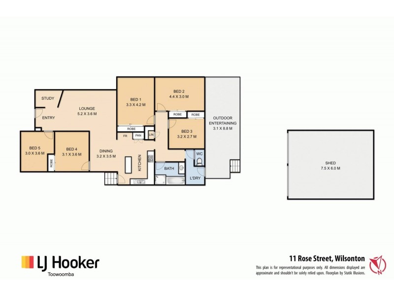 11 Rose Street, Wilsonton QLD 4350 Floorplan