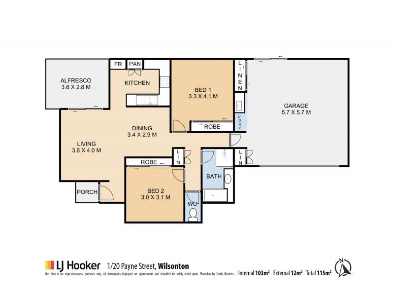 1/20 Payne Street, Wilsonton QLD 4350 Floorplan